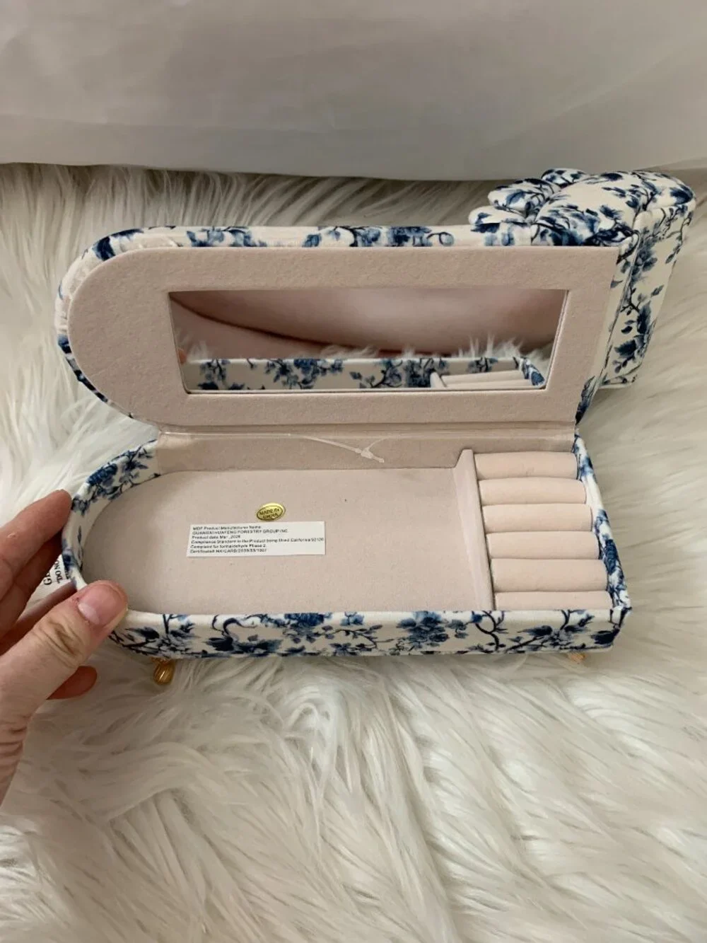 UNBRANDED Floral Printed Mini Chaise Lounge Jewelry Organizer